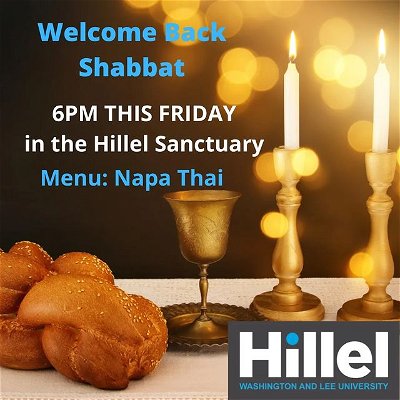 Welcome Back Shabbat! Join us on Friday, September 9th at 6pm @ Hillel house.