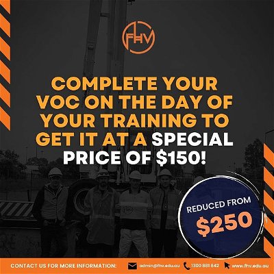 Snag our super deal of getting your VOC at only $150 instead of $250 when you complete the VOC course on the same day as your training! 🙌🏼

Visit this link to book a slot now: https://zurl.co/dsMu
