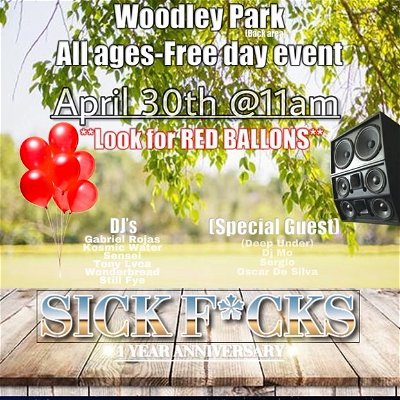 @sick_fcks PRESENTS: 1 YR ANNIVERSARY! Day event - BBQ - Free - Family - Music. Come through and vibe with our collective as we celebrate our growth as a family #sickfucksonly #sickfucksunite #house #LVKATONY #housemusic #techno #technomusic  #techhouse #underground #goodvibes #EDM #SICKF*CKS #Dance