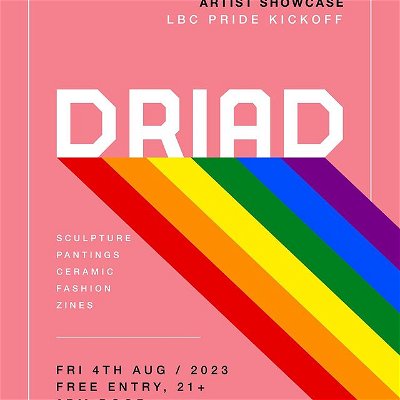 THIS FRIDAY!

DRIAD have been invited to kick off Long Beach Pride @blacklbc , courtesy of the wonderful, @girl.haggard !

Event will feature performances and art, from local Long Beach talent.

Doors open at 6:30pm and we are scheduled to perform from 8:30pm.

FREE ADMISSION | 21+

Happy Pride LBC 🏳️‍🌈!

#driad #Igbt #gaylongbeach #longbeachpride #Ibcpride #longbeachmusic #longbeach #Ibc #music #darkwave #80s #electronicmusic #muse #depechemode #interpol #queensofthestoneage
