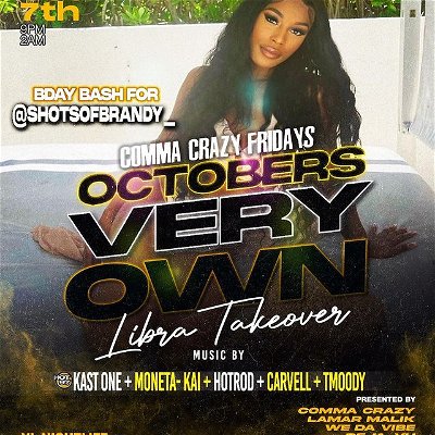 Let’s turn our LIBRA ♎️ BESTIES up this Friday @ Comma Crazy with @lamarmalik @tarzannndb @dejavu.nj @ab_gotti @wedavibe_ Make sure to RSVP for free//reduced admission! (Eventbrite Link in bio) SECTIONS ARE 93% GONE BTW 😅🍾🍾