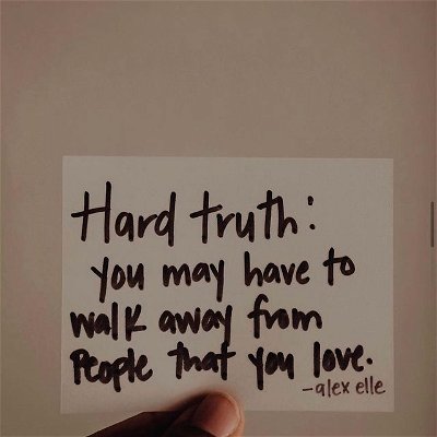 HARD TRUTH: As you heal, you may have to walk away from people you love.

When I was going through a season of shedding, I quickly discovered that everyone couldn’t continue on the journey with me—and it hurt. It was challenging. I went backwards more times than I could count because letting go felt too painful.

Y’all know I’m not going to sell you dreams of bliss as your evolution happens. This soul work isn’t a game—it is really messy, can be isolating, and you’ll find out things about yourself and others that need to be unpacked, and at times, left behind—forever or for a little while.

As challenging as this is, releasing to make room doesn’t have to be tumultuous. That, too, will take practice and presence.

So if you’re on this pathway of letting go—even if that means loved ones may have to be given space—know that you’re not alone. Also know that walking away doesn’t always have to be permanent. Every situation is different. Either way, there’s a major lesson on the other side.

I talk more about this in depth in: HOW WE HEAL 

Drop a ❤️ if you’re learning this.

Community: What are some hard truths that you’re learning as you evolve and grow?