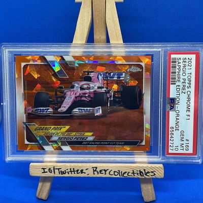 Sergio “Checo” Perez 
NFS
.
.
2021 Topps Chrome F1 
Sapphire Edition - Orange
.
.
Grade: @psacard 10
.
.
Manufacturer: Topps
.
.
#ReyCollects #MexiCutl #thehobby #whodoyoucollect #sportscards #topps #paniniamerica #panini #basketballcards #tradingcards #baseballcards #nba #footballcards #psa #rookiecard #f1 #nfl #cardcollector #rookie #baseball #autograph #upperdeck #cards #basketball #football #sports #sportscardsforsale #cardcollection #sportscardscollector #rookiecards
