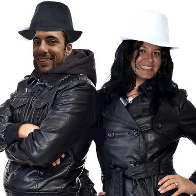 Today is our 3 year #anniversary for the #podcast. The traditional gift for year 3 is leather, so here we are rocking the leather jackets we got each other as presents. #Birthday #BirthThatInfo #Leather