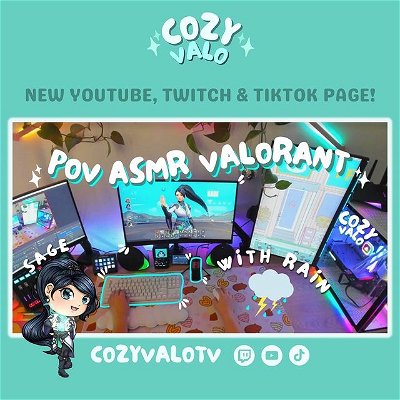 Announcement ✨ WELCOME TO THE COZY CALA CLUB!! ✨ I am starting a new channel called Cozy Valo TV. This is a place where I make Valorant cozy and calming. YES IT IS POSSIBLE! 

I will be doing a twitch stream on Cozy Valo today! Come say hi and be my first chatter 💖

(Video is now up on YouTube)

please read though the images for more! 

Link in bio 🌛

#valorant #cozygaming #cozygamer #gamingsetup #asmr #asmrgaming #valorantgameplay #valorantstreamer #twitch #twitchsteamer #cozyvalorant #cozyvalo #valorantsage
