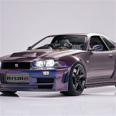 Midnight Crow 

A Visualization project mostly made with the purpose of experimenting and mastering car paint. In this project, I decided to use the legendary Nissan Skyline r34 Z-Tune with a complicated Tinted Carbon Fiber Midnight Purple 3 paint. My goal was to perfectly display the Midnight Purple paint in a clean white studio environment with all its color shades of Blue, Purple, and Orange. The car features it's glorious Nismo LMGT4 wheels with @brembobrake , and a full @hks_japan Hi-Power 409 exhaust.

The renders were done in Cinema 4D with Octane, followed by a lossless post-production workflow in After Effects and Photoshop using ACES. The car paint can be easily achieved with my Car Shader pack.
.
.
.
#japan #retrocar #retro #godzilla #car #nightdrive #cinema4d #cgi #octanerender #behance #visualization #phonk #initiald #ft86club #jdmcars #r34 #skylinegtr #render3d #nissan #carbonfiber #driftmissile #nissanskyline #skyliner34 #rb26dett #rbpower #jdm #carmagazine #nissanfanartfriday #hks