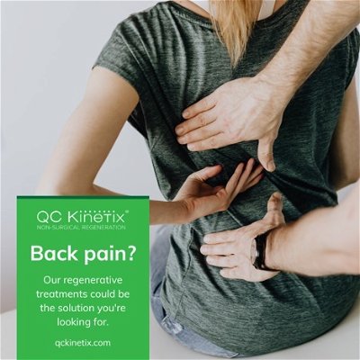 If back pain has you down, we can help! Our regenerative treatment options could be exactly what you’re looking for. Schedule your free consultation today!

#QCKinetix #whatyourelookingfor #jointpain #painsolutions #regenerativetreatments #regenerativemedicine #kneepain #chronicpain #painfree #backpain