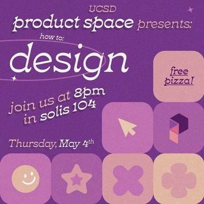 Join us this Thursday, May 4th, 8pm @ SOLIS 104 for our ‘How to Design’ workshop! This event is OPEN TO ALL!

Why should you come?
🧑‍🏫 Learn about product design 
🍕FREE pizza 
🫦See more sexi designs like this flyer

We hope to see you there!
