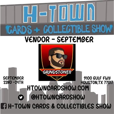 🚨VENDOR ANNOUNCMENT🚨
Please welcome back
@grindstone11 
Dallas, Texas 

Grindstone11 Specializes in Sports Singles, & Graded cards. Grindstone has a wide variety of singles & Slabs make sure to check them out. Always buying!
……
……
1 & 2 day tickets available at htowncardshow.com
……
……
#sportscards #sportscardsforsale #psa10 #bgs #sgc #football #basketball #baseball #soccer #nfl #nba #mlb #panini #topps #autograps #cardshop #sportscollectible #jerseys #highendcards #casebreaks #investment #grading #texas #houston #thehobby #collector #ufc #athleteswhocollect #htowncardshow