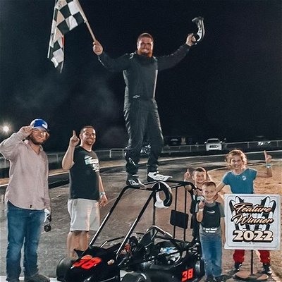 Trey & I both took home wins last Friday at ambassador speedway!!! I Started 3rd in the heat race and made a last lap pass (video above) to put me on the pole for the feature were I went out & led every lap taking home the win!! This weekend we head up to Callahan speedway for the FKS state race were little man is currently leading the series in points with only 3 races left of the series!! #ragechassis 
#millenniumchassis #KSR #FKS
