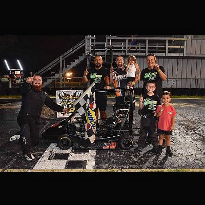 Tonight’s race is canceled due to weather but here’s a Victory lane picture from the last race, This win made it 9 wins in a row for me at Ambassador speedway with White Motorsports!!! #KSR #ragechassis #millenniumchassis