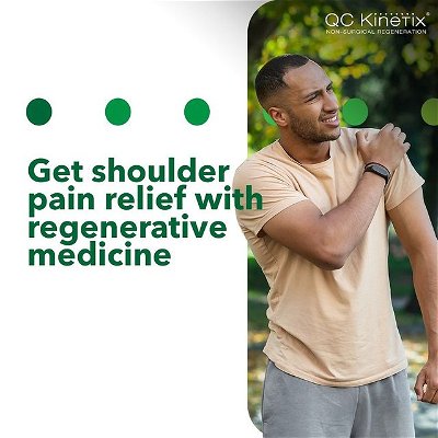 Estimates suggest that two-thirds of Americans suffer severe shoulder pain or discomfort at some point. The causes can vary from direct injuries to overuse or degenerative conditions.

Correctly diagnosing shoulder pain is essential to resolving it. Your QC Kinetix provider will sit down with you to learn about your pain and the circumstances and movements that exacerbate it. We employ cutting-edge diagnostic technologies to understand the pain's source and root cause so we can best treat and alleviate it.

Visit our website to learn more about our regenerative medicine techniques for shoulder pain! Link in bio 🏋️‍♂️