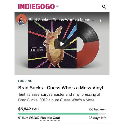 91% funded, so close! 28 days left for the tenth anniversary Guess Who’s a Mess vinyl! Gonna do an optimism and send it in for manufacturing next week, thank you! 🙏💕