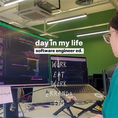 Welcome to another work day in my life! ✨️

Most of my day as a Software Engineer is just sitting at my desk coding tbh, so I usually only film these on days where there's some exciting stuff happening 😀

If you wanna know what I actually do on my computer, check out my "Day in the life as a Software Engineer" video on YT! I share a bit abt what I do as a frontend engineer there.

PS Can we talk about the rain in akl 😩 srsly had enough 🤡

#softwareengineer #womanintech #tech #startup #coding

Audio: Happier than ever - JSON guitar cover