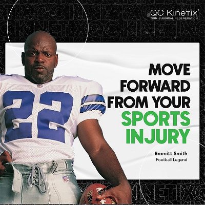You can't live life to the fullest if you're constantly faced with restrictions. Emmitt Smith personally believes that pain can be one of those restrictions that prevent you from living a quality life due to the toll that pain can take on your body.

Schedule a consultation with QC Kinetix today and see why professional athletes trust QC Kinetix to help them get their quality of life back! 🩺