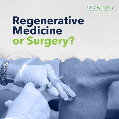 Regenerative medicine skips the following issues associated with surgery:

👩‍⚕️ Additional injury to the body
👩‍⚕️ Additional pain
👩‍⚕️ Scar tissue
👩‍⚕️ Risk of complications
👩‍⚕️ Lengthy and painful recovery

Targeting the root cause of conditions and promoting the body’s natural ability to heal can lead to sustained improvement in function, well-being, and overall quality of life.

Schedule a consultation with QC Kinetix today: 

#QCKinetix #EmmittSmith #regenerativemedicine #tissueengineering #healthcare #health #science #medicine #aging #wellness #neuroscience #nanotechnology #sciencenews #regenerative #paralysis #medicalresearch #chronicpain #stemcelltreatment #kneepain #backpain #osteoarthritis #arthritis #jointpain #pain #health #knee #running #rehab #painrelief #exercise