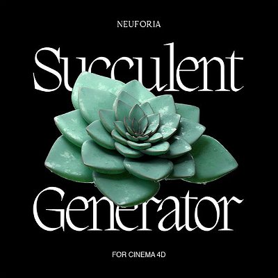 Succulent Generator is back on sale this week! Create 3D succulents using custom presets and sliders in Cinema 4D. Use code “succyeah” for $5 off ✨

Swipe to see it in action!

Thank you to everyone who has picked up the plugin already! I love seeing what you’ve created with this tool :)