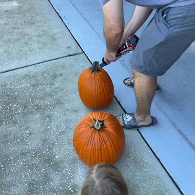 The best ways to carve pumpkins! 🤣 use power tools and kitchen tools! Kids pumpkins look great! 🎃