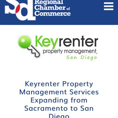 Check out our recent member spotlight from @sdchamber 
Learn more about what we do! Link to spotlight is in our bio! 🔑🏡 .
.
.
.
.
.
.
#Keyrenter #SanDiego #Propertymanagement #realestate #investing #realestatenews
#realestatetips  #realestatelife  #realestateinvestors #realestateinvesting #realestatemarket  #realestateadvice #househunting #property #realtor #realestateagent #sandiegohomes #sandiegorealestateagent #socal #investingcalifornia #californiahomes #californiarealestate #KeyrenterSD #sandiegorealestate #sandiegorealtor