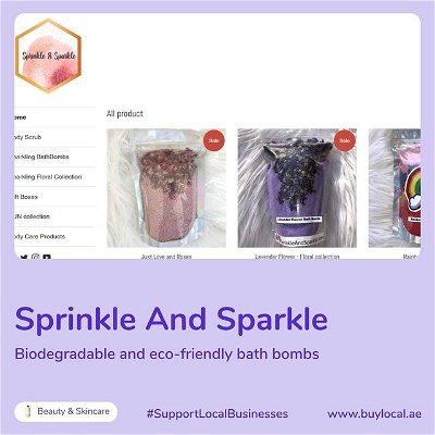 Our self-care routine involves @sprinkleandsparkle.store 💆
 
Shop from a divine range of body care products & vegan bath bombs guaranteed to make 'bath time' fun 🛀 and relieve you from stress!
 
Inside scoop on their bath bombs:
✨Biodegradable natural shimmer
✨Handmade with love
✨Available in all sorts of scents; Jasmine, Sandalwood, Lavender & more! (if only you could smell them through the screen)

Check their site out at www.buylocal.ae under the 'Beauty & Skincare' category
⁣⁣⁣⁣⁣⁣⁣⁣⁣
❓ ❓ ❓⁣⁣⁣⁣⁣⁣⁣⁣⁣⁣
⁣⁣⁣⁣⁣⁣⁣⁣⁣⁣
What is @buylocal.ae?⁣⁣⁣⁣⁣⁣⁣⁣⁣⁣⁣
⁣⁣⁣⁣⁣⁣⁣⁣⁣⁣
Buylocal.ae is an online directory of local eCommerce sites in the UAE; a convenient place to explore local brands in one place 🙌⁣⁣⁣.⁣⁣⁣⁣
⁣⁣