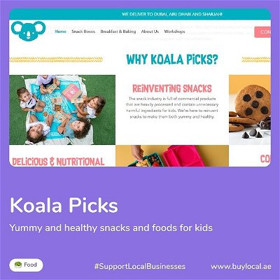 Koal-ity snacks at your service 🍪🐨

@koalapicks is an easy solution to providing your kids with healthy snacks filled with all the nutrients they need to succeed! 

We’re talking cookies, crackers, cakes and more drool worthy items 🤤.

You can chose to opt for their subscription box or the single box orders. 

+ They even have options for breakfast & baking (that sounds like a great holiday season plan 🧁)

Check their site out at www.buylocal.ae under the  category 'Food' & 'Parenthood' categories.
⁣⁣⁣⁣⁣⁣⁣⁣⁣
❓ ❓ ❓⁣⁣⁣⁣⁣⁣⁣⁣⁣⁣
⁣⁣⁣⁣⁣⁣⁣⁣⁣⁣
What is @buylocal.ae?⁣⁣⁣⁣⁣⁣⁣⁣⁣⁣⁣
⁣⁣⁣⁣⁣⁣⁣⁣⁣⁣
Buylocal.ae is an online directory of local eCommerce sites in the UAE; a convenient place to explore local brands in one place 🙌⁣⁣⁣.⁣⁣⁣⁣
⁣⁣