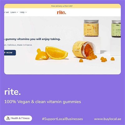 Making pill poppin' fun and safe💊🤩.⁣
⁣
The vegan, 100 % clean and super delicious gummy vitamins kind of pills. We're talking about @my_rite_⁣
⁣
No nasties, no artificial colors, no artificial flavors, 𝘳𝘪𝘵𝘦. is committed to giving your body the boost it needs, the rite way!⁣
⁣
Check their site out at www.buylocal.ae under the 'Health & Fitness' category.⁣⁣⁣⁣⁣⁣⁣⁣
⁣⁣⁣⁣⁣⁣⁣
❓ ❓ ❓⁣⁣⁣⁣⁣⁣⁣⁣
⁣⁣⁣⁣⁣⁣⁣⁣
What is @buylocal.ae?⁣⁣⁣⁣⁣⁣⁣⁣⁣
⁣⁣⁣⁣⁣⁣⁣⁣
Buylocal.ae is an online directory of local eCommerce sites in the UAE; a convenient place to explore local brands in one place 🙌⁣⁣⁣.⁣⁣