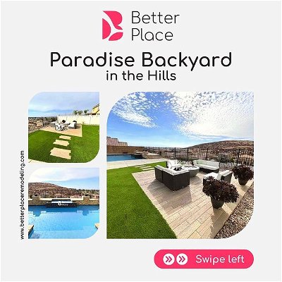 We are thrilled to show you the final reveal of our outdoor project in The Hills! 🌅 A pool, lounge chairs, and a cozy fire pit - the perfect place to relax and unwind. 

Swipe left to get inspired by this amazing backyard oasis! 😍🤩

#BetterPlaceRemodeling #OutdoorProjects #BackyardParadise #Remodeling #RemodelingTips #OutdoorRemodel #backyardremodel