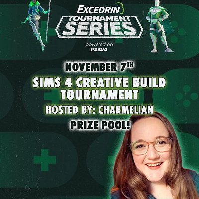 I’m excited to announce I’m participating in @excedrin Mindful Gaming Tournament Series and hosting a Sims 4 Creative Build Tournament on Nov 7 and YOU are invited! 

🌟The winner will walk away with $200 + a $100 participation giveaway🌟

Registration is NOW OPEN 🎉 I can’t wait to see your builds and feature them on stream!! #GameOverForHeadaches 

Register at paidia.co/mindfulgaming-Charmelian (🔗 in bio)