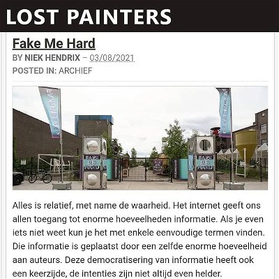"FAKE ME HARD is een ambitieus pleidooi om na te denken over hoe we om moeten gaan met digitale technologieën. Een aanrader." - Lost Painters / Niek Hendrix

We zijn nog twee weken open, iedere donderdag - zondag van 12:00 - 22:00 in en rondom AVL Mundo, Rotterdam | @avlmundo

Bestel je tickets voordat het te laat is... link in bio.

Foto's: Gert Jan van Rooij & Niek Hendrix