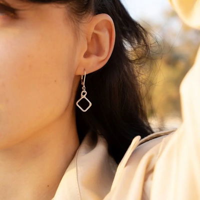 Rhombus earrings 
#indigo #handmadejewelry
#silver #earrings