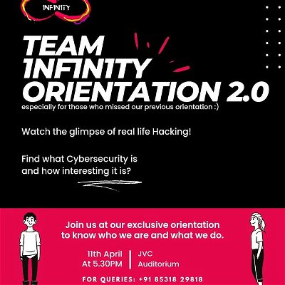 Curious about what we do??
Want to know who we are??
Join us at JVC Audi at 5 30 PM to learn a lot more 
Open to all years
Especially for those who missed our orientation last time !!!
