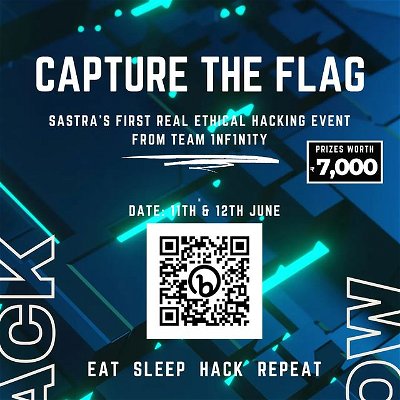 Excited about cybersecurity?? Join the sastra's first ever live CTF event!!!! The event will be fully conducted on online mode over a time span of 36 hours. Register yourselves now !!!