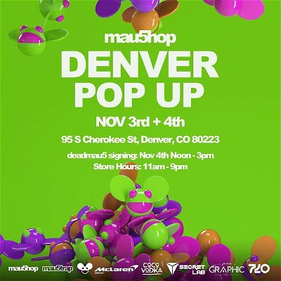 Denver! the @mau5hop pop up returns next week with deadmau5 in town for 2 nights at red rocks! come say hi?!