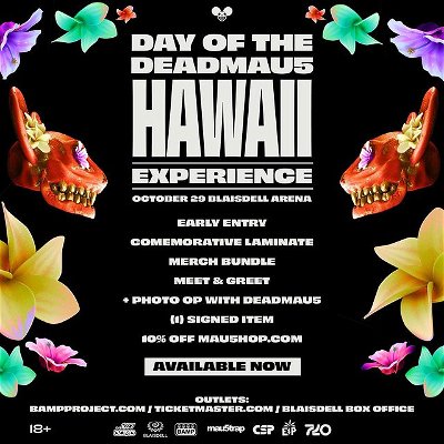 Hawaii! mau5 is incoming this weekend for #dayofthedeadmau5 :P experience packs are available for Saturday 10/29 at the @blaisdellcenter - check the mau5hop for details!
