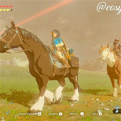 Link has decided he doesn’t want to defeat Ganon anymore. Instead, he’s started a business called “Epona Explores” and is giving guided tours of Hyrule on horseback.

Enquires about the tours can be made at your nearest Stable. Link hopes to see you on a tour soon…

Hashtags:

#nintendoswitch #nintendoswitchlite #nintendo #xbox #xboxgaming #cosygames #cosygamer #cozygames #cozygamer #cosygaming #cozygaming #cosygamingcommunity #cozygamingcommunity #cottagecore #forestcore #countrysidecore #cosylife #cosylifestyle #breathofthewild #eponaexplores #touringhyrule #botw #epona