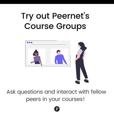 Looking for a place to ask course specific questions? Well look no further and use Peernet's course groups to interact with past students and fellow classmates.⠀
⠀
Simply select the course you are currently taking, fill out your question/statement and the right people will be notified!⠀
⠀
Check for the feature under our ‘Group’ section
⠀
Join Peernet through the link in our bio or by visiting Peernet.co.

#mcmaster #mcmasteruniversity #student #studentlife #peertopeer