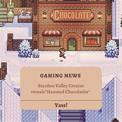 Who is excited for 𝘏𝘢𝘶𝘯𝘵𝘦𝘥 𝘊𝘩𝘰𝘤𝘰𝘭𝘢𝘵𝘪𝘦𝘳?! 🍫 👻 I cannot wait! Not heard the news yet?! If you’re a fan of Stardew Valley, you’re in for a treat!
⠀
Head on over to 𝘊𝘰𝘴𝘺 𝘎𝘢𝘮𝘦𝘴 𝘊𝘰𝘳𝘯𝘦𝘳 blog to find out more! 𝗟𝗶𝗻𝗸 𝗶𝗻 𝗯𝗶𝗼!
⠀
Tags:
#stardewvalley #hauntedchocolatier #concernedape #indiegame #indiegames #cozygames #cosygames #gamer #games #videogames #instagaming #gamergirl #gamingblog #gamingreview