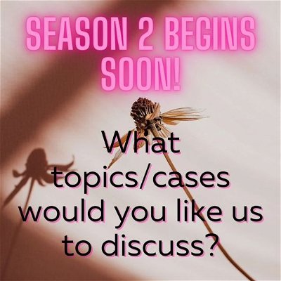 The summer semester is winding down and season 2 research is ramping up! What cases/topics would you like to hear from us this season? 💝

#season2 #newseason #podcast #podcasting #blackbirdadvocacy #blackbird #listeners #thankyou