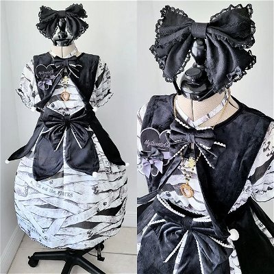 Our black x white Jester Apron & Collar with Round 'n' Round Bandage 🖤

Another reminder to check your email for the final Jester Apron info! Addresses and order selections need to be locked in so please double check and contact us ASAP if you've moved at all recently