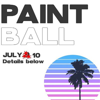 CHANGE OF DATE!!!!
We are moving Paintball to this Saturday @10am.

We will meet at church @10am. After we are done playing we will stop and get lunch then head back to church!

All you need is $15 for paint and lunch money! DM us if you plan to join! Invite friends!