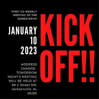 🚨🚨ATTENTION🚨🚨
The first CO Weekly meeting of the semester will be TOMORROW NIGHT at 7:30!!!! Dinner will be provided. We are so excited to see you all there!!