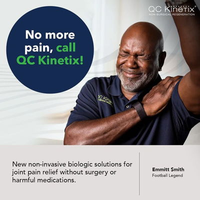 "You can't play the game if you can't play with pain." 🏈

Life-long athlete and pro football hall of famer, Emmitt Smith, understands the benefits of using QC Kinetix's state-of-the-art treatments and the body's own healing properties to treat pain and enjoy an improved quality of life.

Learn more about how QC Kinetix can help you relieve serious pain conditions! Link in bio 🩺