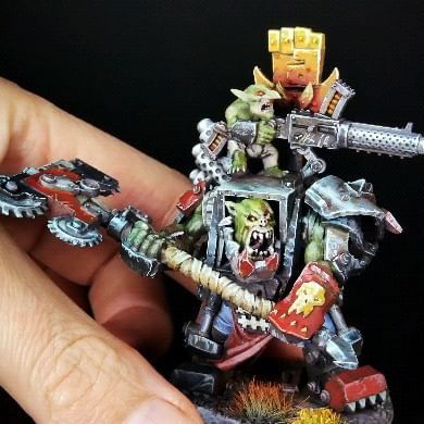 @nootdasschaf, first of all thank you for the lovely birthgift. It took me a while to get some paint on it. I had so much fun with this ork meganob. I don’t know when I will have the time to play some Warhammer40k. I’m still processing the lessons on NMM. But it’s an intoxicating technique. I wanted to create a pulpy 80ies action flick/movie poster atmosphere, maybe some explosions in the background. So happy orctober guys. 

 #orctober #orc #orkboyz #tabletop #miniatures #printedminis #miniaturepainting #warcraft #tabletopminiatures  #sporktober23 #orks #warhammer40k #warhammerfantasy #retrowarhammer #orruk