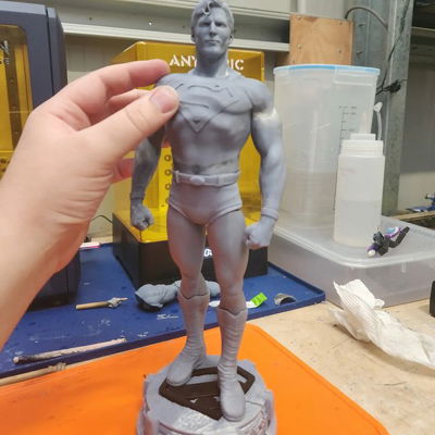 Printing on the next project is all done! #superman #dccomics #christpoherreeve #3dprinting #anycubic #resin #model