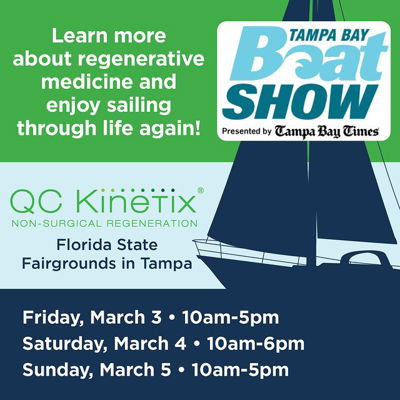 Visit us at booth #65 or call us at (813) 305-3000 to learn more about QC Kinetix and schedule a free consultation at one of our conveniently located offices.