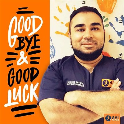 All good things must come to an end! Lukhan and Reddy Physiotherapists and Aviphysio would like to thank Shuaib Rasool for his dedicated service since he joined our Physio family. He has grown in the past 18 months both professionally and personally. We wish him well in his future endeavors and will miss having him on the team.

Good luck Shuaib! 💪🏽 

#farewell #goodluck #physiotherapy #physicaltherapy #employeeappreciation