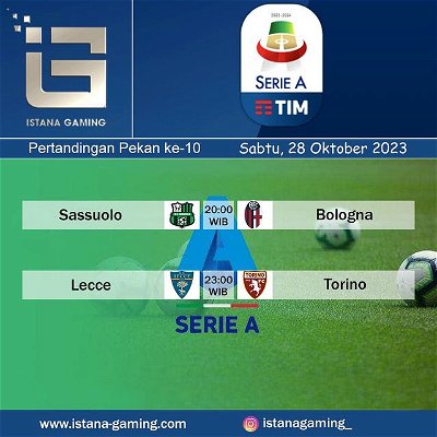 Jadwal Pertandingan Liga Italia Seri A Pekan ke-10 28 Oktober 2023
