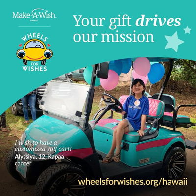 Be the driving force behind a wish come true! 💫

Rev up your generosity and support local keiki fighting critical illnesses through Wheels for Wishes! Your unwanted car, boat, motorcycle or trailer can be a treasure for Make-A-Wish Hawaii. Find out how easy and beneficial it is to turn your old "pumpkin" into a wish carriage at the link in our bio: "Wheels for Wishes 🚙."