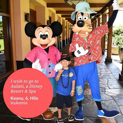 Six-year-old Keanu from Hilo has a vibrant personality and loves spending time with his family, especially his brother and two sisters. 👨‍👩‍👧‍👦💙

In February 2022, he was diagnosed with leukemia, which required treatment on Oahu, separating him from his 'ohana. Prior to Keanu's diagnosis, his family used to vacation annually, but due to the challenges they faced, they haven't been able to spend quality time together. 

Keanu's heartfelt wish was to visit @disneyaulani with his 'ohana. 💫 Keanu was so excited to meet all his favorite characters and play in the water, creating memories that will last a lifetime!