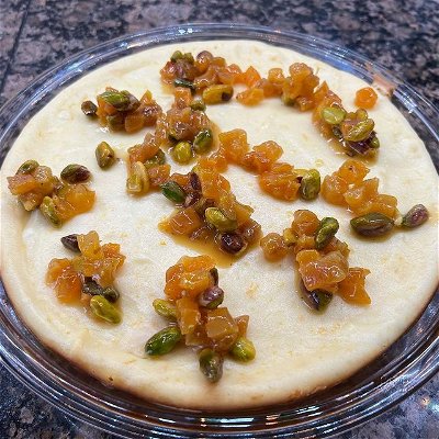 Cheese cake, with apricot/pistachios